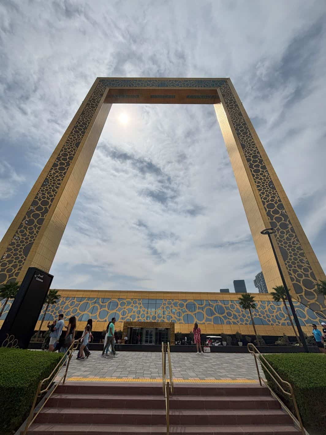 Picture taken under the Dubai Frame. 