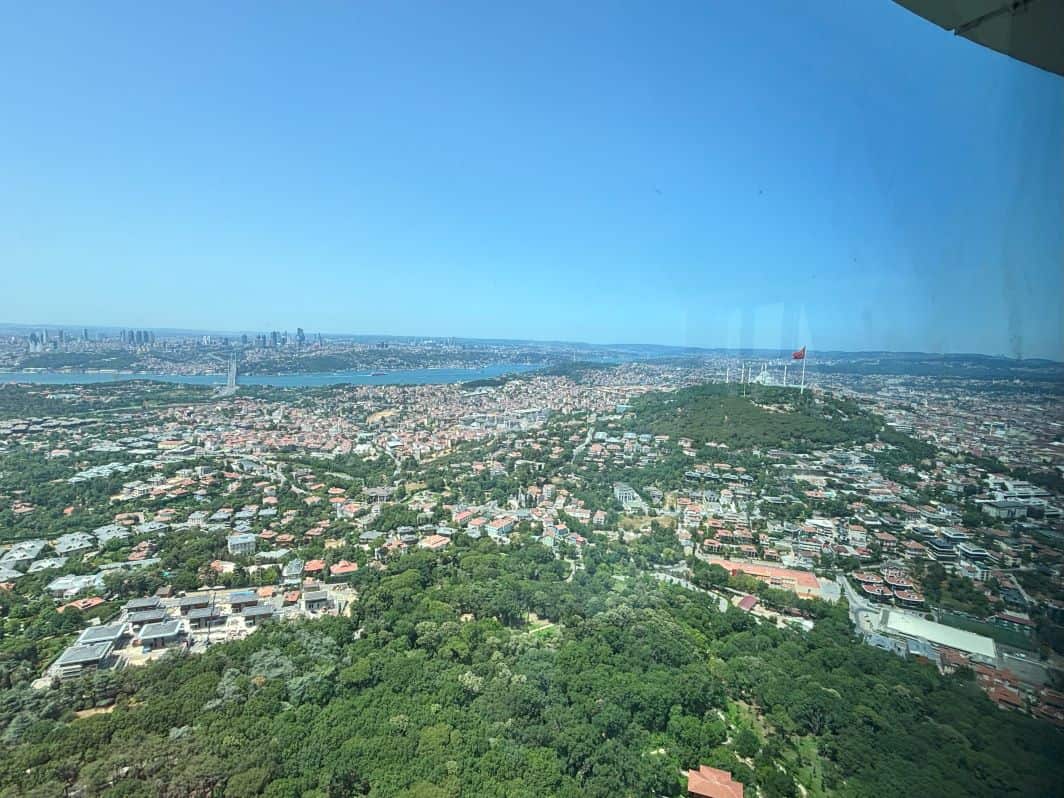 View from the Çamlıca Tower looking across at the Çamlıca Republic Mosque