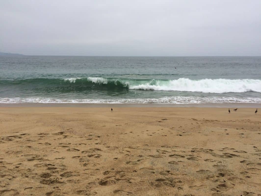 Watching the waves roll in at the beach at Las Salinas.