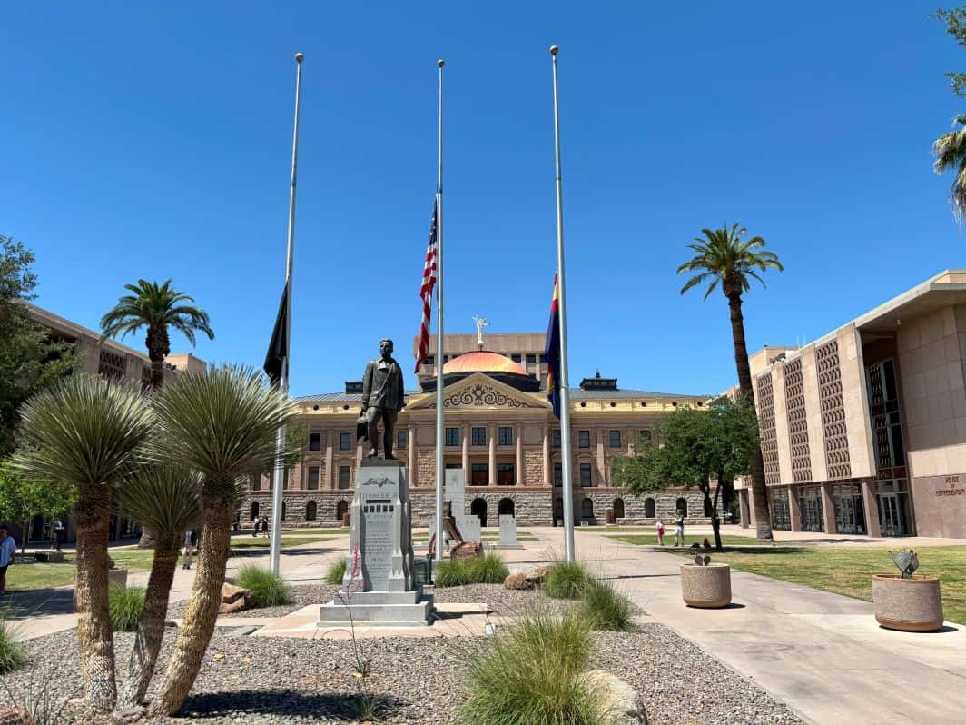 Arizona State Capitol with its brilliant copper dome. 