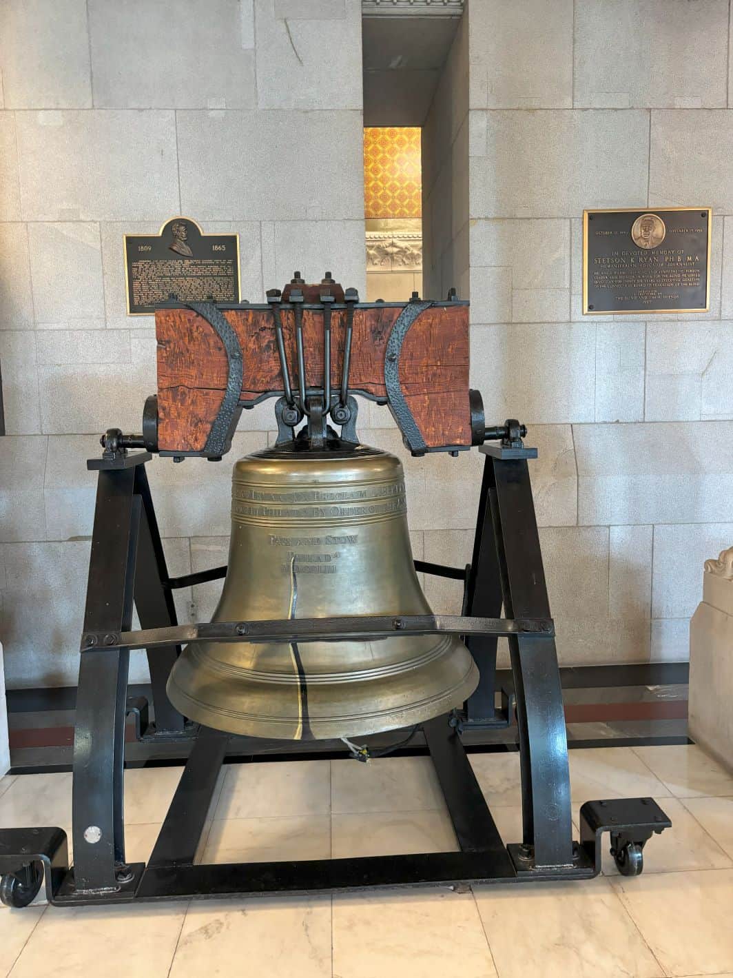 The replica Liberty Bell. 
