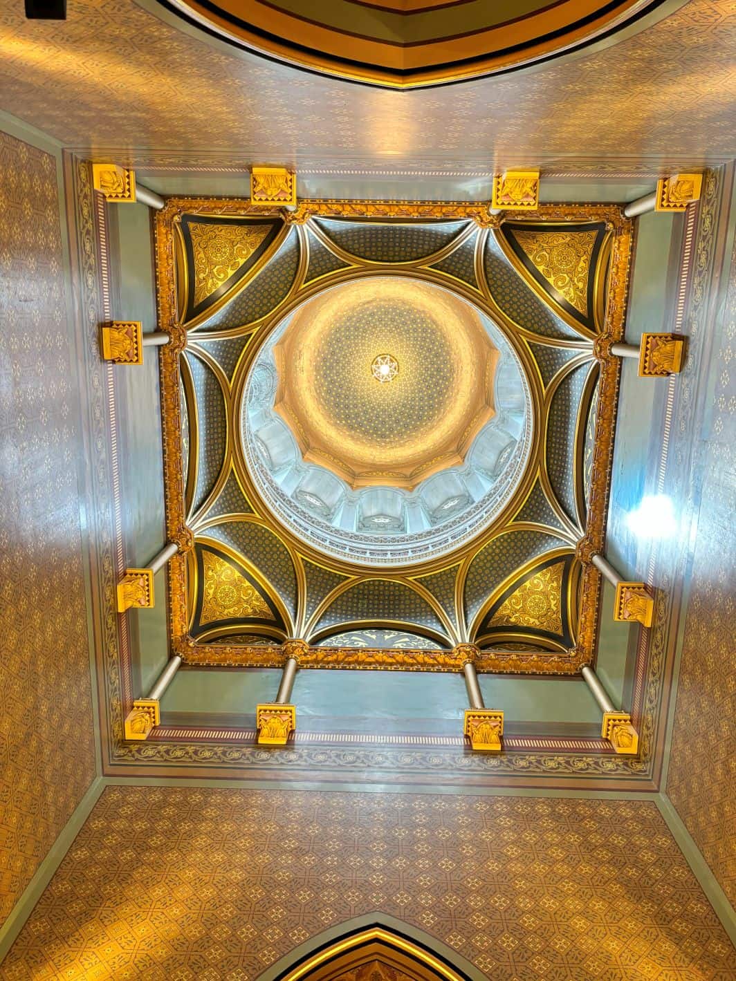 Looking up at the striking dome. 