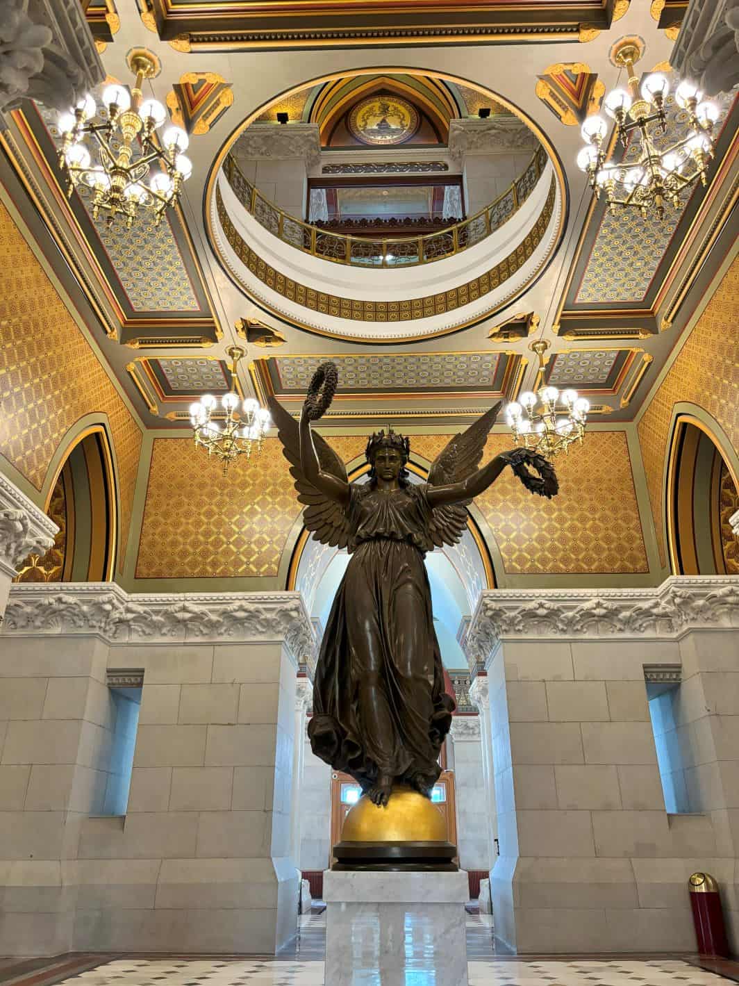 The Replica of The Genius of Connecticut under the Dome. 