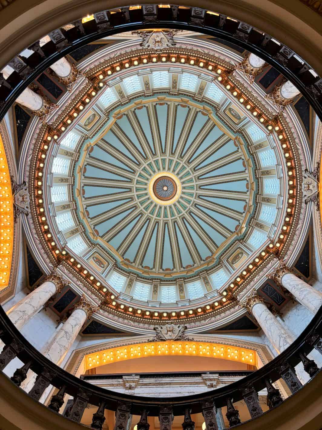 Looking up at the dome. 
