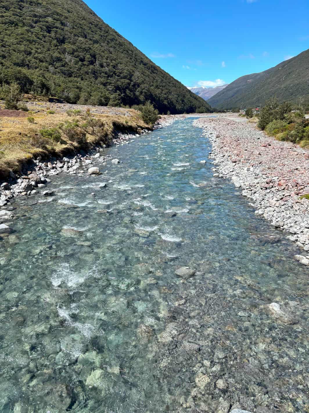 The crystal-clear water at Arthur's Pass