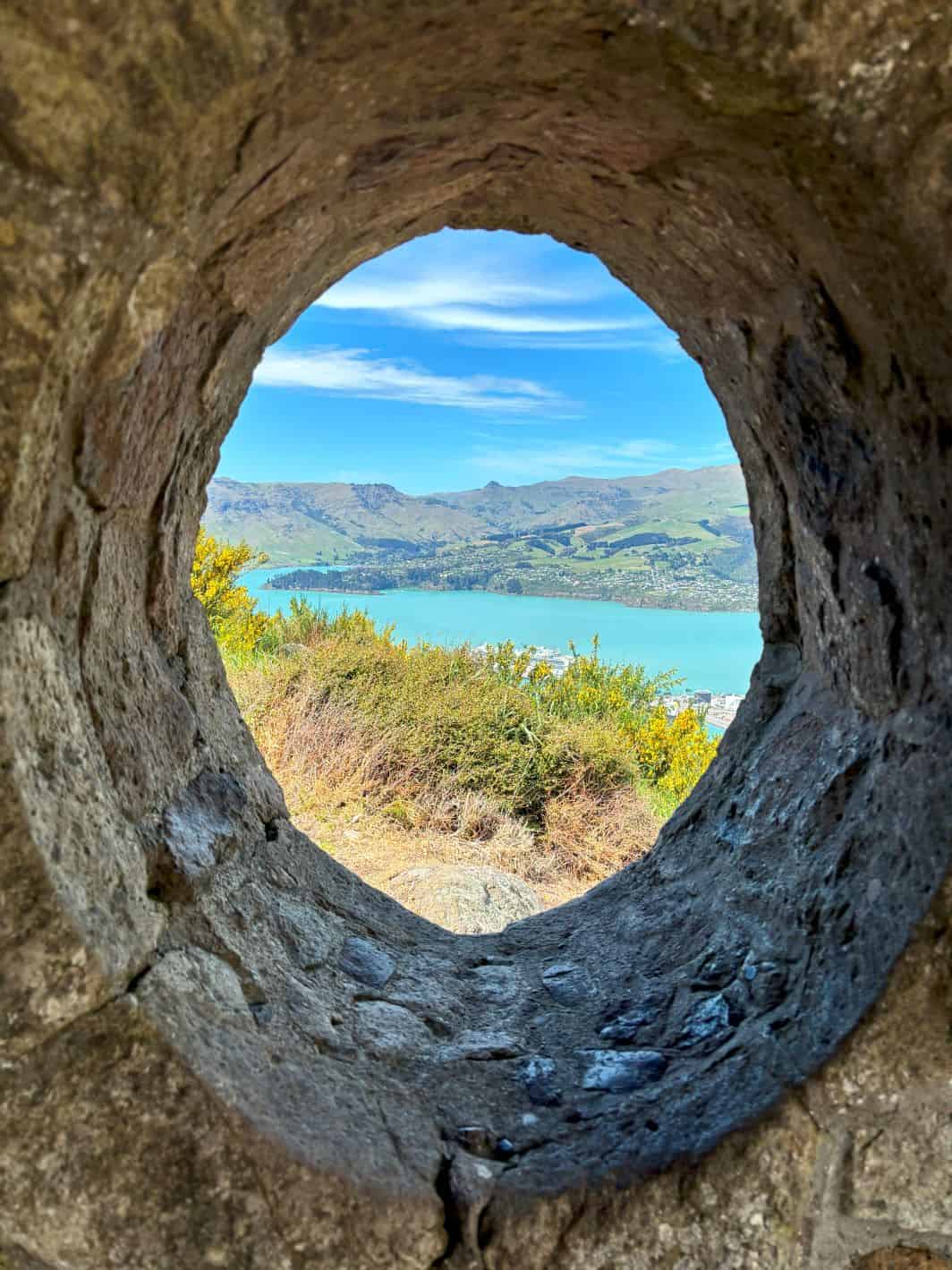 The view out of the window in the small dedication building.