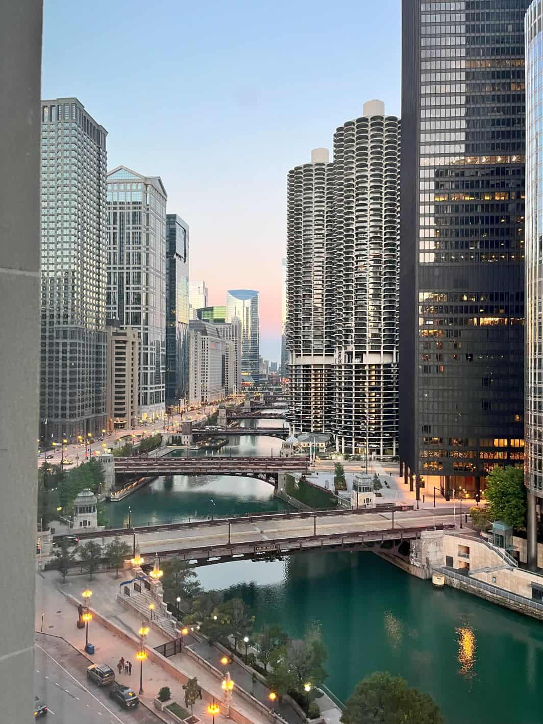 The view of the river in Chicago