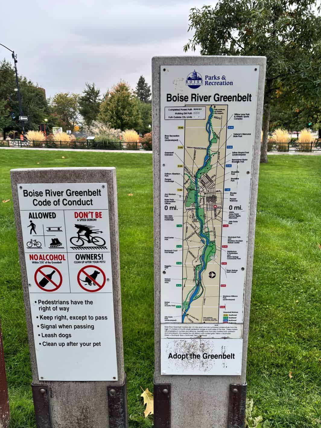 Map of Boise River Greenbelt