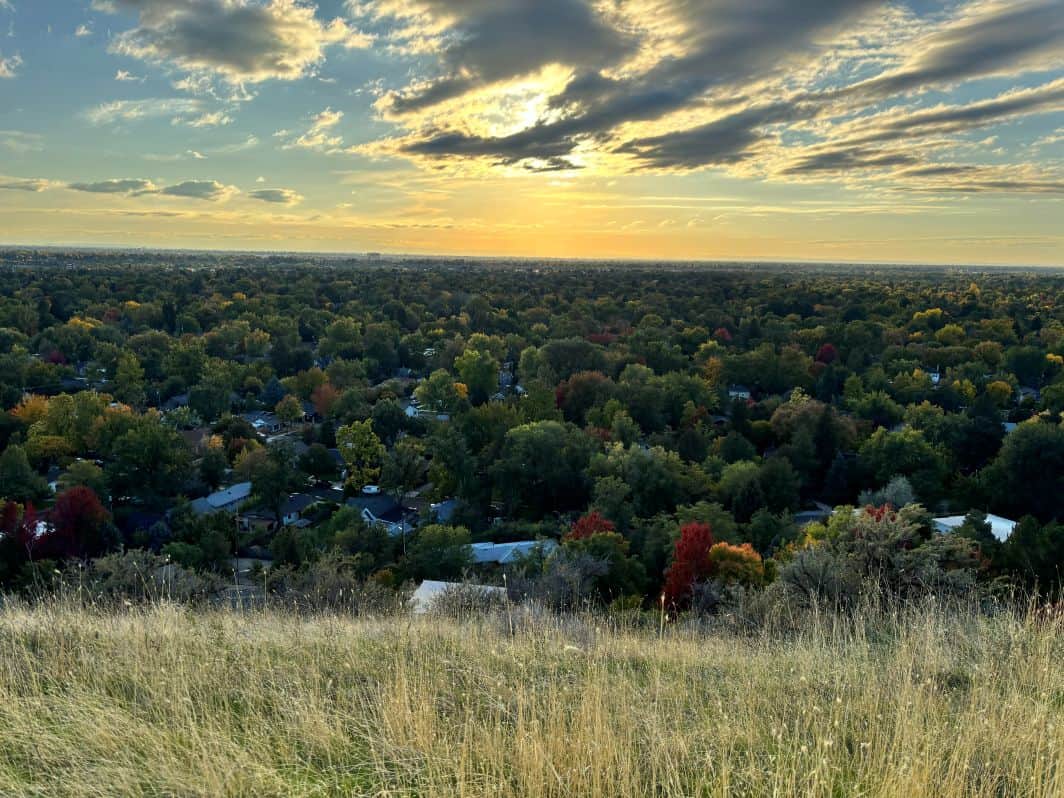 Looking down on the city during our hike