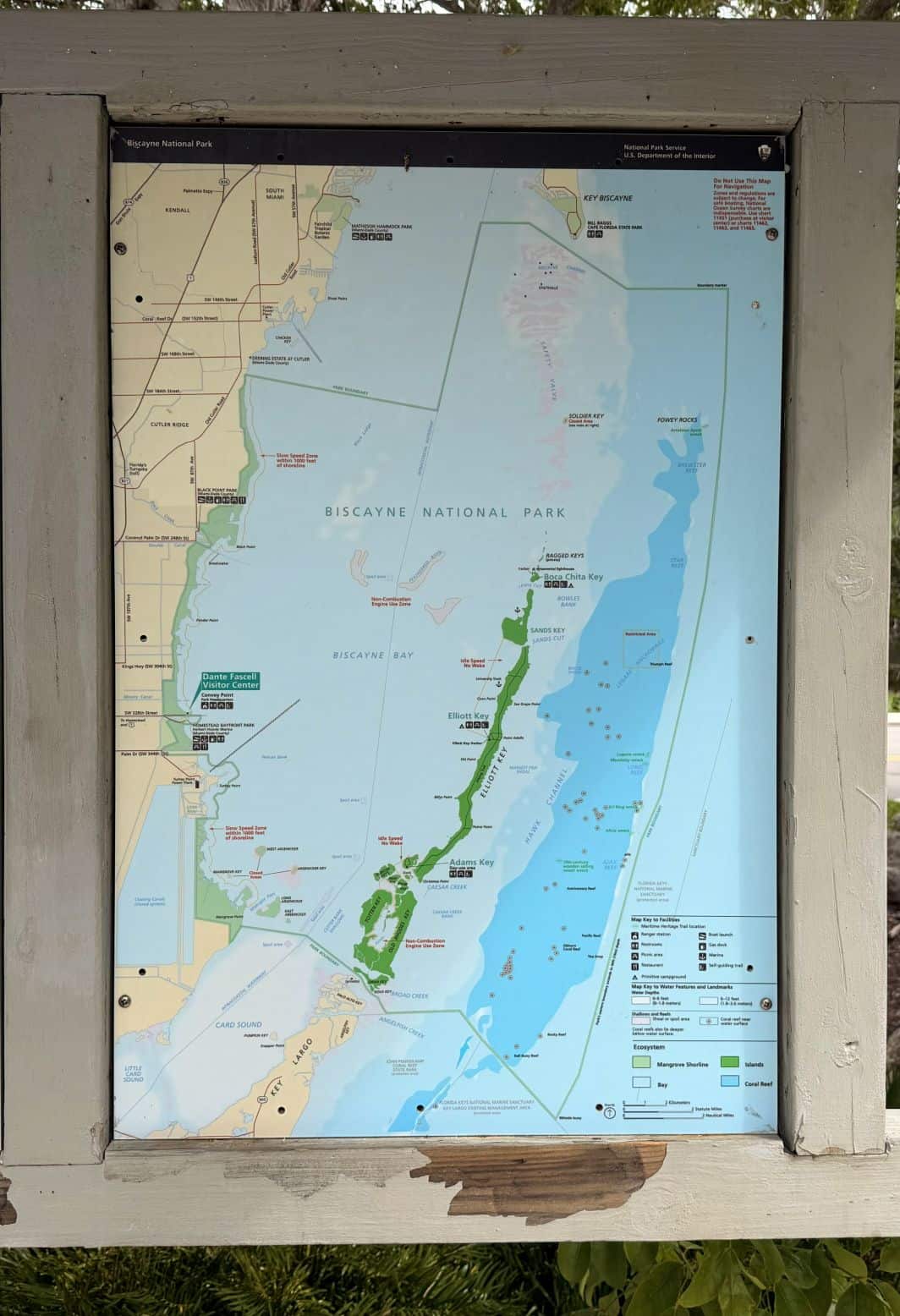 The Map of Biscayne National Park