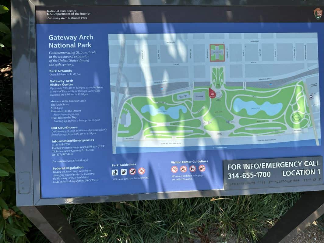 Map of Gateway Arch National Park