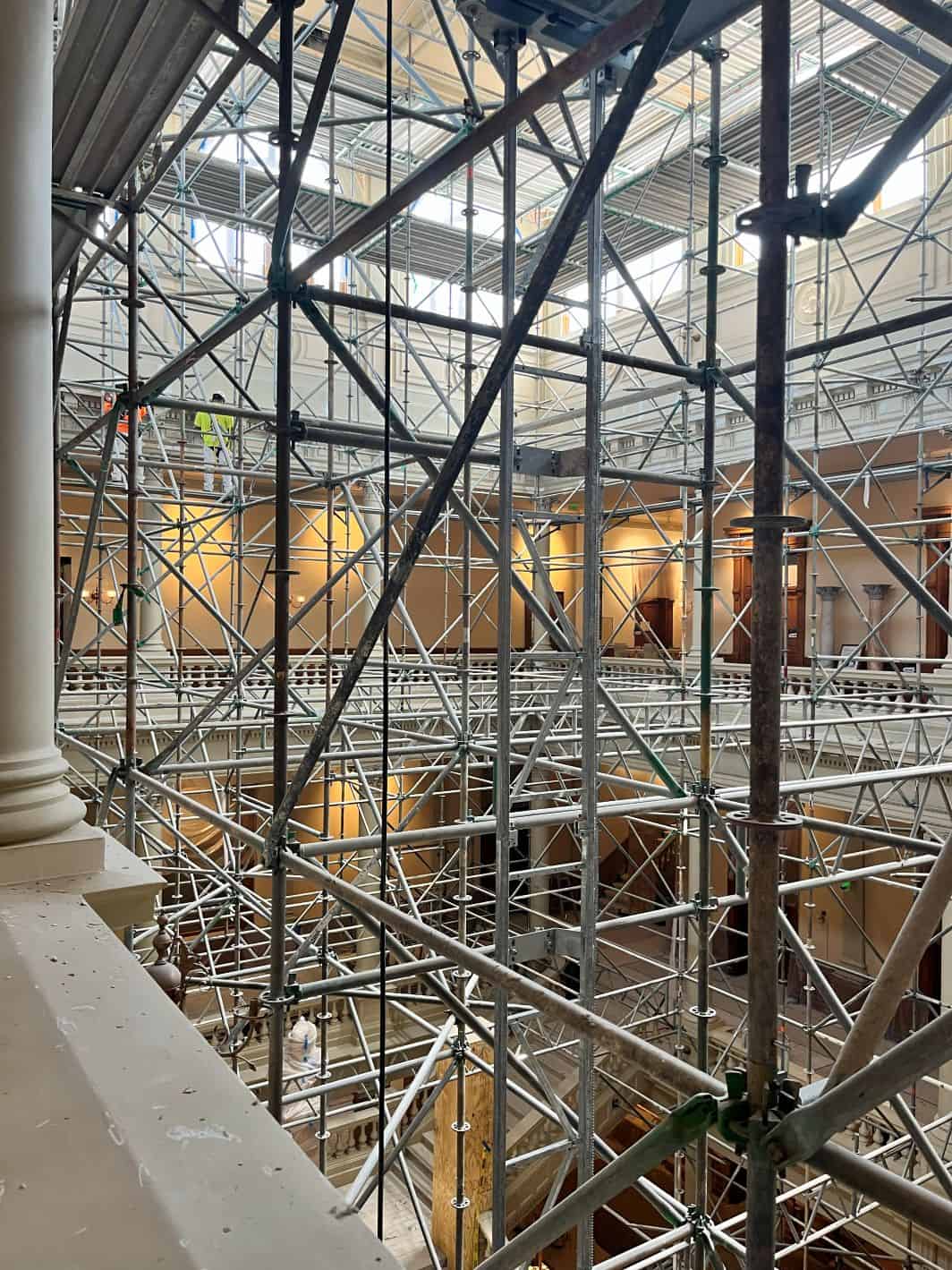 The scaffolding in the Capitol