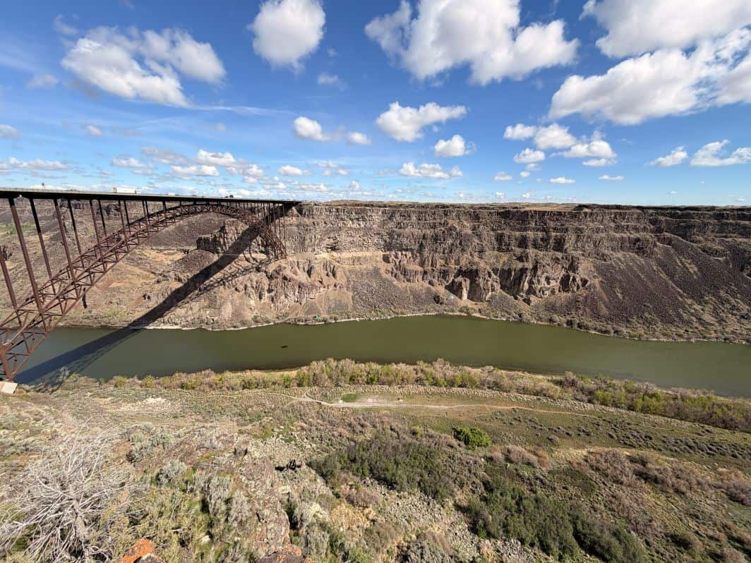 2 BASE jumpers floating to the canyon floor. 