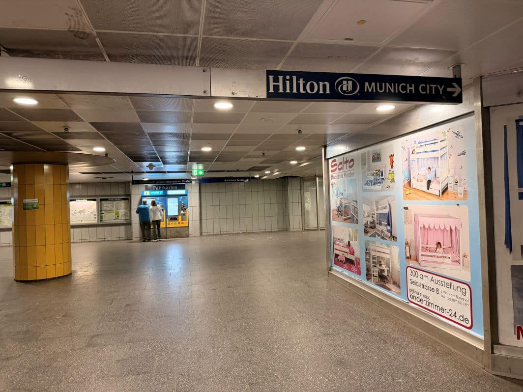 Sign for Hilton Munich City 